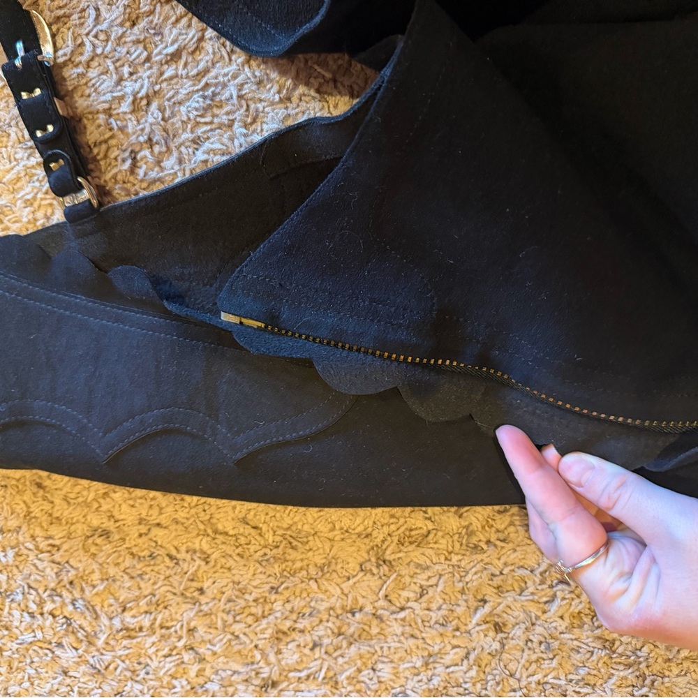 Hobby Horse Black Ultrasuede Scalloped Show Chaps - Picture 9 of 11